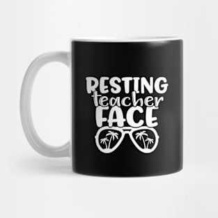 Resting teacher face - teacher joke/pun (white) Mug